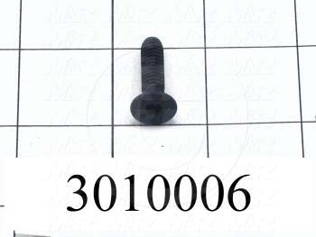 Machine Screws, Flat Head, Steel, Thread Size 1/4"-20, Screw Length 3/4", Full Thread Length, Right Hand, Black Oxide