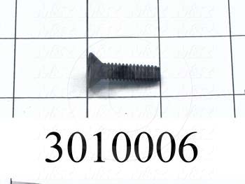 Machine Screws, Flat Head, Steel, Thread Size 1/4"-20, Screw Length 3/4", Full Thread Length, Right Hand, Black Oxide