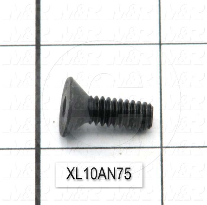 Machine Screws, Flat Head, Steel, Thread Size 1/4"-20, Screw Length 3/4", Full Thread Length, Right Hand, Black Oxide
