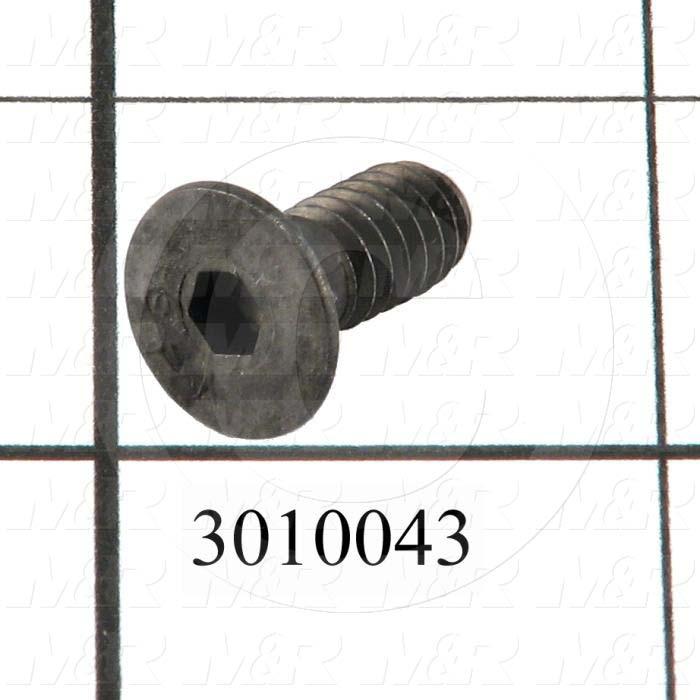 Machine Screws, Flat Head, Steel, Thread Size 1/4"-20, Screw Length 5/8", Full Thread Length, Right Hand, Black Oxide