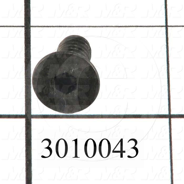 Machine Screws, Flat Head, Steel, Thread Size 1/4"-20, Screw Length 5/8", Full Thread Length, Right Hand, Black Oxide