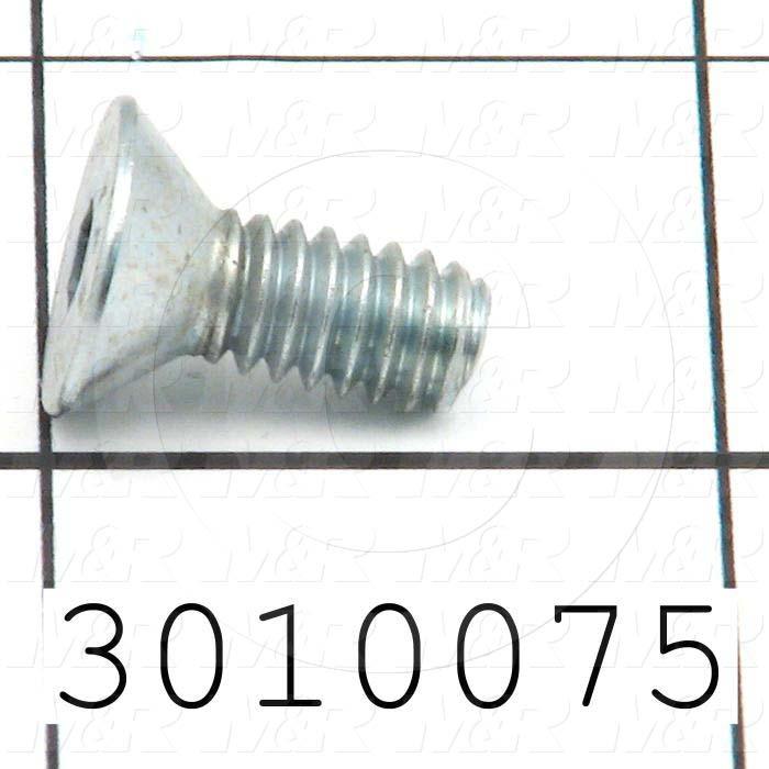 Machine Screws, Flat Head, Steel, Thread Size 1/4"-20, Screw Length 5/8", Full Thread Length, Right Hand, Zinc