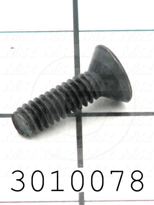 Machine Screws, Flat Head, Steel, Thread Size 1/4"-20, Screw Length 7/8 in., Full Thread Length, Right Hand, Black Oxide
