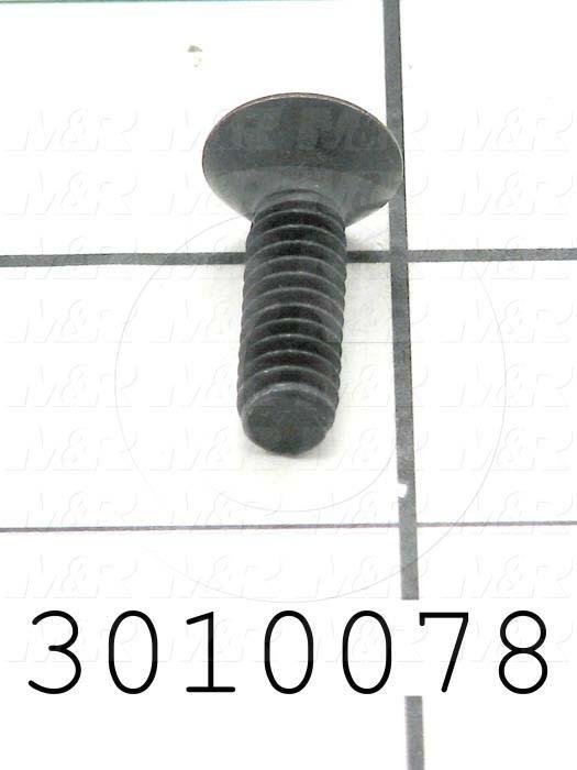 Machine Screws, Flat Head, Steel, Thread Size 1/4"-20, Screw Length 7/8 in., Full Thread Length, Right Hand, Black Oxide