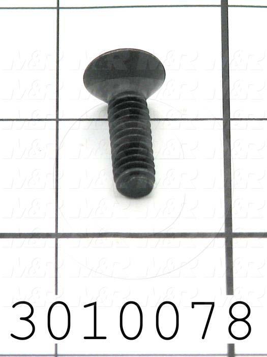 Machine Screws, Flat Head, Steel, Thread Size 1/4"-20, Screw Length 7/8 in., Full Thread Length, Right Hand, Black Oxide