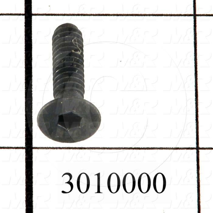 Machine Screws, Flat Head, Steel, Thread Size 10-24, Screw Length 3/4", Full Thread Length, Right Hand, Black Oxide