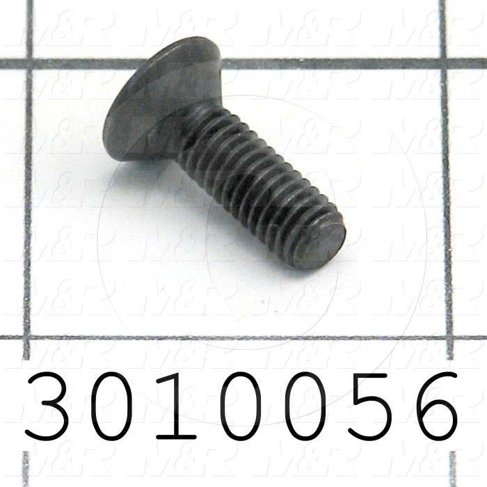 Machine Screws, Flat Head, Steel, Thread Size 10-32, Screw Length 5/8", Full Thread Length, Right Hand, Black Oxide