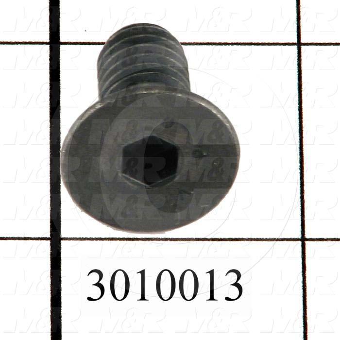 Machine Screws, Flat Head, Steel, Thread Size 3/8-16, Screw Length 3/4", Full Thread Length, Right Hand, Black Oxide