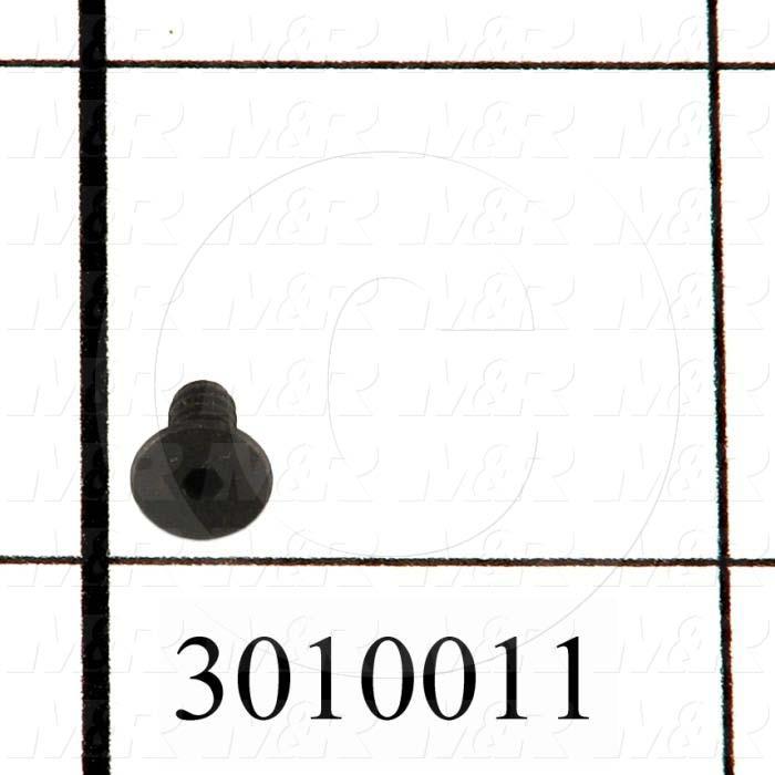 Machine Screws, Flat Head, Steel, Thread Size 4-40, Screw Length 1/4 in., Full Thread Length, Right Hand, Black Oxide