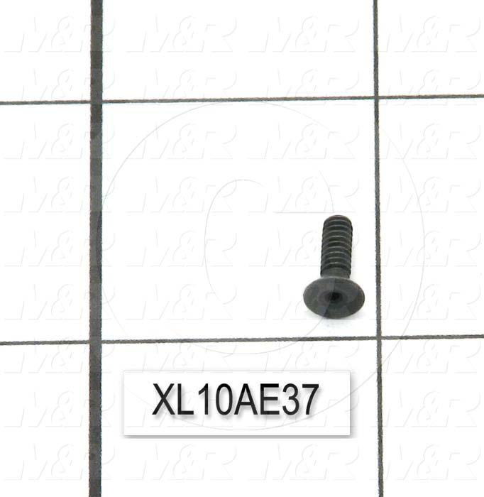 Machine Screws, Flat Head, Steel, Thread Size 4-40, Screw Length 3/8", Full Thread Length, Right Hand, Black Oxide