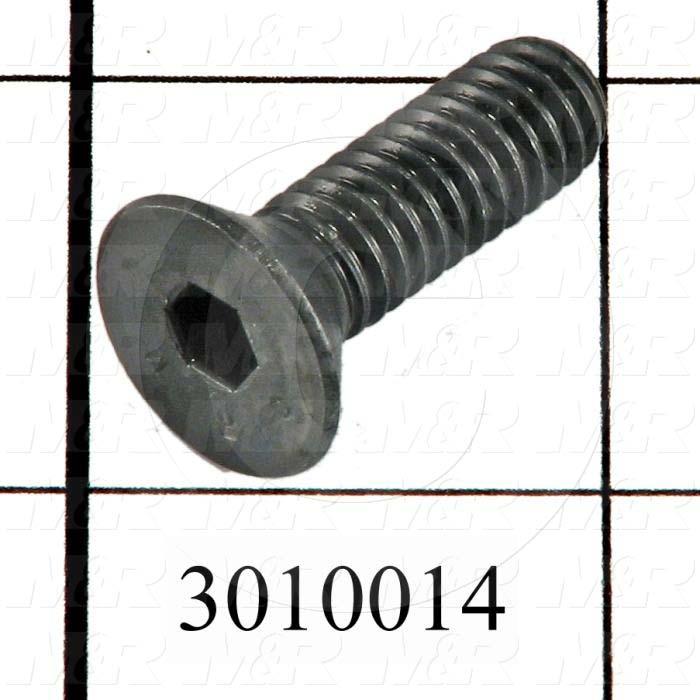 Machine Screws, Flat Head, Steel, Thread Size 5/16-18, Screw Length 1", Full Thread Length, Right Hand, Black Oxide