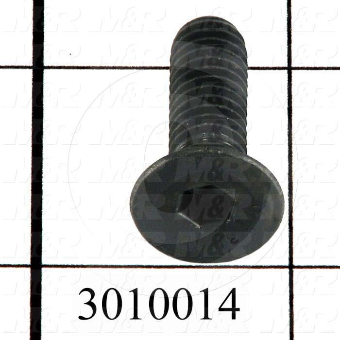 Machine Screws, Flat Head, Steel, Thread Size 5/16-18, Screw Length 1", Full Thread Length, Right Hand, Black Oxide