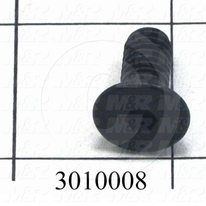 Machine Screws, Flat Head, Steel, Thread Size 5/16-18, Screw Length 3/4", Full Thread Length, Right Hand, Black Electro Polyseal
