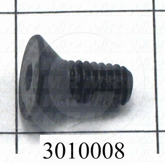 Machine Screws, Flat Head, Steel, Thread Size 5/16-18, Screw Length 3/4", Full Thread Length, Right Hand, Black Electro Polyseal