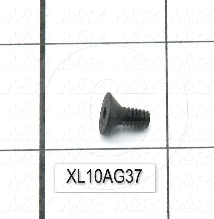 Machine Screws, Flat Head, Steel, Thread Size 8-32, Screw Length 3/8", Full Thread Length, Right Hand, Black Oxide