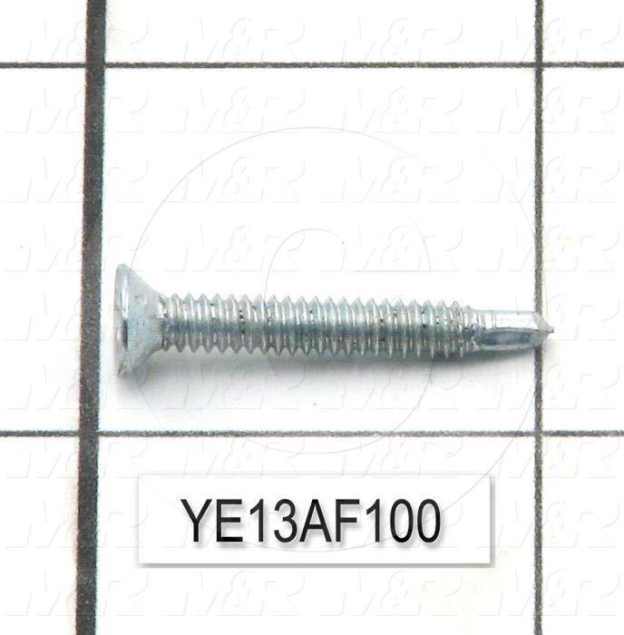 Machine Screws, Flat Phillips Head, Steel, Thread Size 6-32, Screw Length 1", Full Thread Length, Right Hand, Zinc
