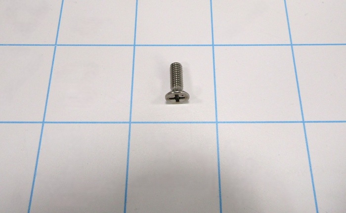 Machine Screws, Flat Phillips Head, Steel, Thread Size M4, Screw Length 12 mm, Full Thread Length, Right Hand, Nickel Plated, Part for Copperhead