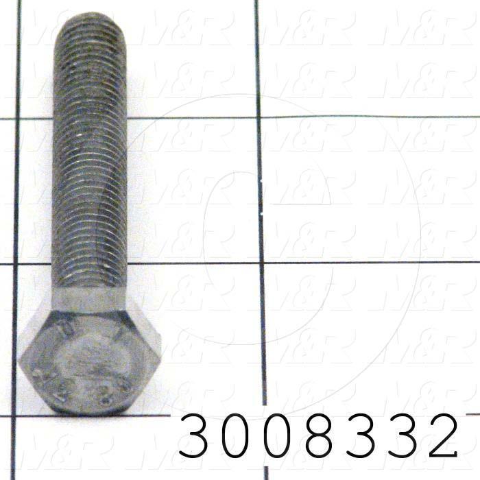 Machine Screws, Hex Head, Stainless Steel, Thread Size M8, Screw Length 55mm, Full Thread Length, Right Hand, Plain