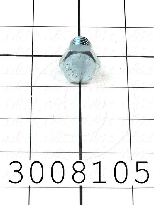 Machine Screws, Hex Head, Steel, Grade Class 5, Thread Size 1/2-13, Screw Length 3/4", Full Thread Length, Right Hand, Zinc