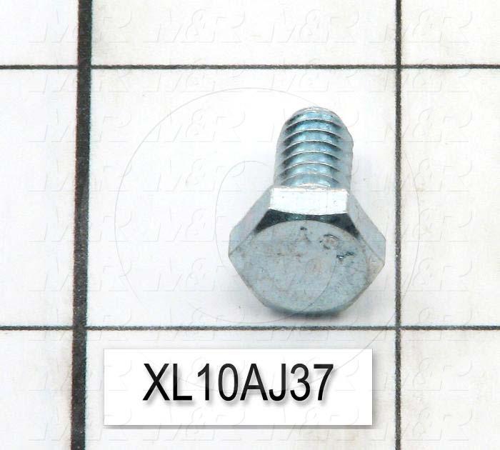 Machine Screws, Hex Head, Steel, Grade Class 5, Thread Size 1/4"-20, Screw Length 1/2 in., 0.50" Thread Length, Right Hand, Zinc Plated