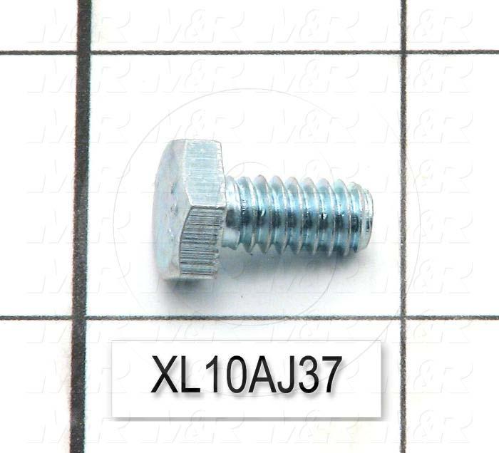 Machine Screws, Hex Head, Steel, Grade Class 5, Thread Size 1/4"-20, Screw Length 1/2 in., 0.50" Thread Length, Right Hand, Zinc Plated