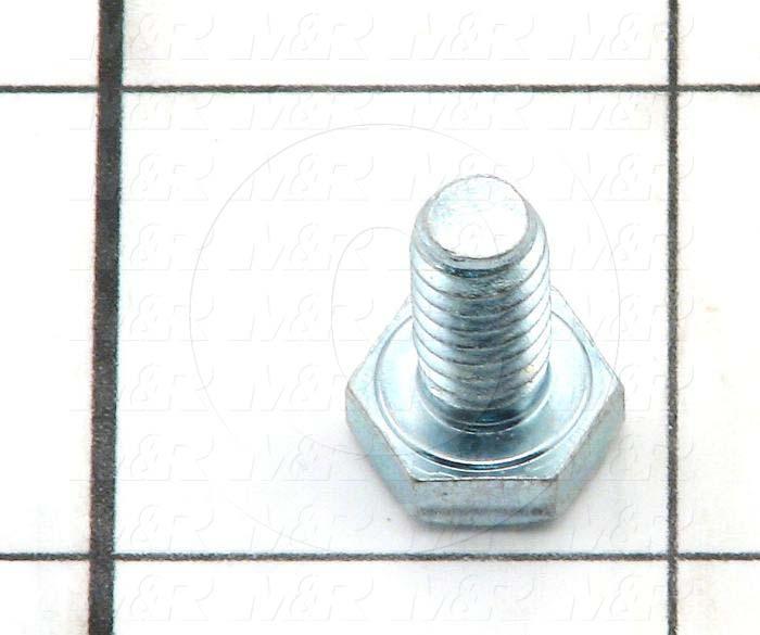 Machine Screws, Hex Head, Steel, Grade Class 5, Thread Size 1/4"-20, Screw Length 1/2 in., 0.50" Thread Length, Right Hand, Zinc Plated