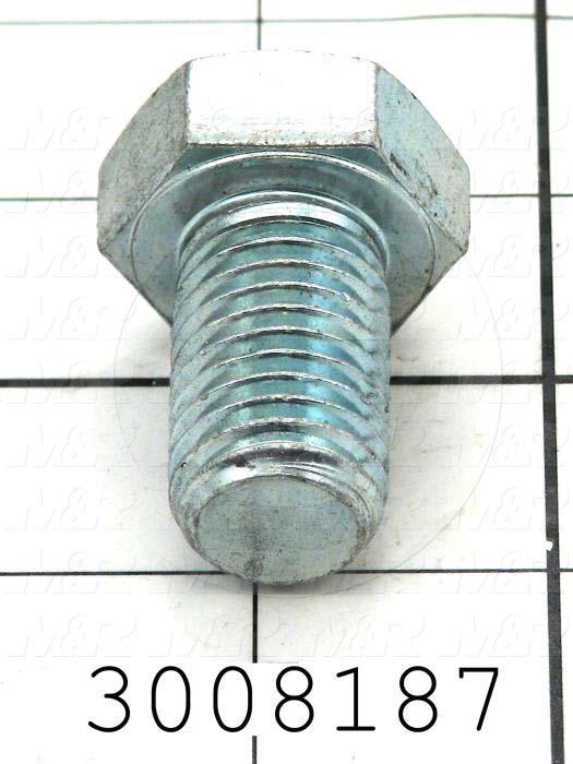 Machine Screws, Hex Head, Steel, Grade Class 5, Thread Size 3/4-10, Screw Length 1 1/4 in., Full Thread Length, Right Hand, Zinc