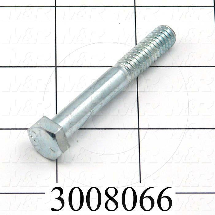Machine Screws, Hex Head, Steel, Grade Class 5, Thread Size 5/16-18, Screw Length 2 1/4", Partial Thread Length, Right Hand, Zinc