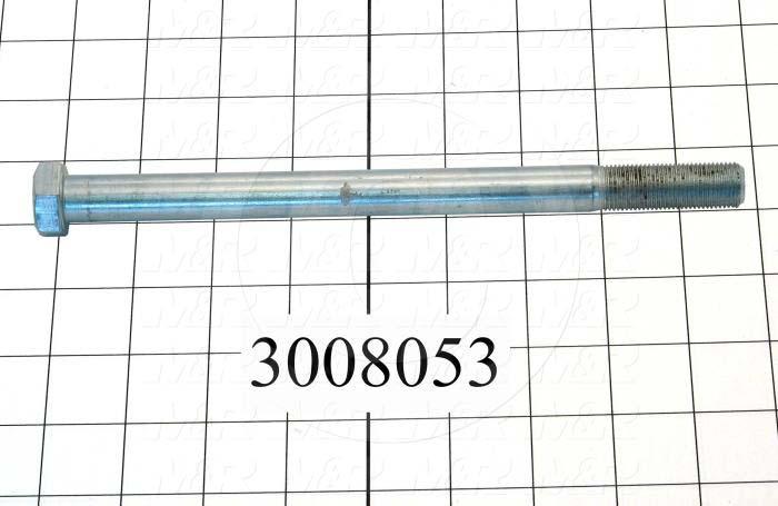 Machine Screws, Hex Head, Steel, Grade Class 5, Thread Size 5/8-18, Screw Length 8 in., Partial Thread Length, Right Hand, Zinc