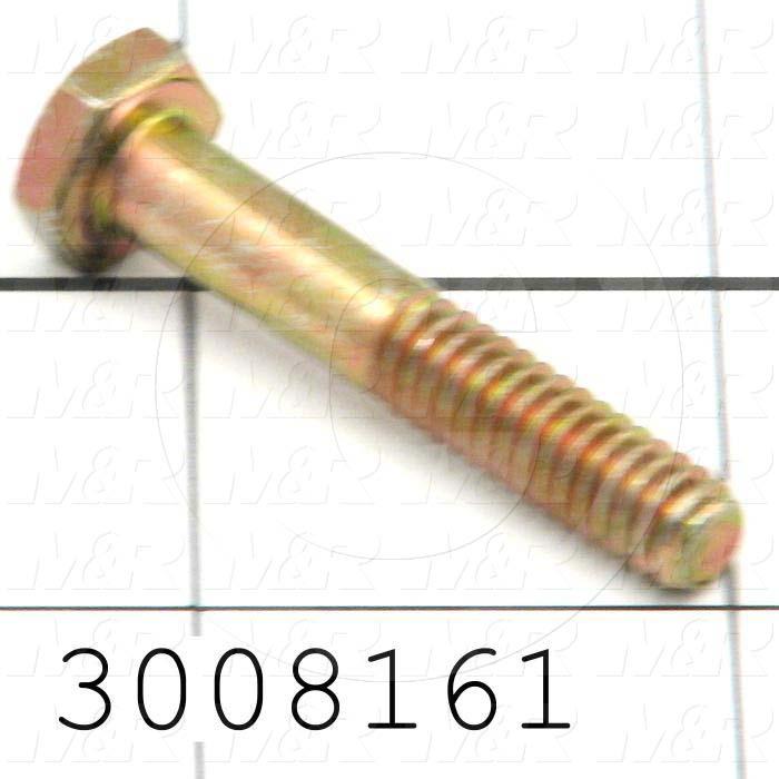 Machine Screws, Hex Head, Steel, Grade Class 8, Thread Size 1/4"-20, Screw Length 1 1/2 in., Full Thread Length, Right Hand, Zinc