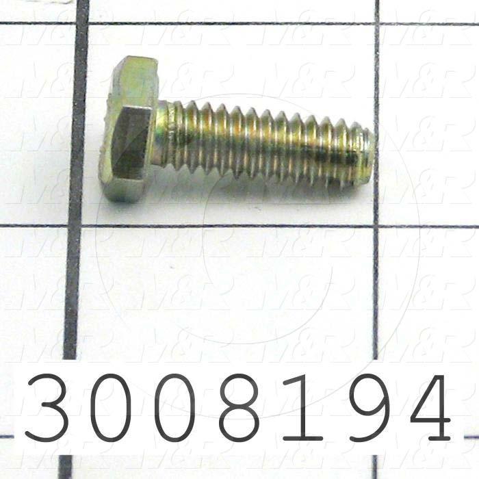 Machine Screws, Hex Head, Steel, Grade Class 8, Thread Size 1/4"-20, Screw Length 3/4", Full Thread Length, Right Hand, Zinc