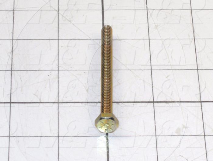 Machine Screws, Hex Head, Steel, Grade Class 8, Thread Size 1/4"-20, Screw Length 3 in., Full Thread Length, Right Hand, Zinc & Yellow Chromate