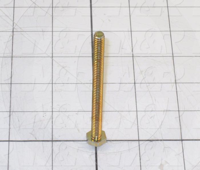 Machine Screws, Hex Head, Steel, Grade Class 8, Thread Size 1/4"-20, Screw Length 3 in., Full Thread Length, Right Hand, Zinc & Yellow Chromate
