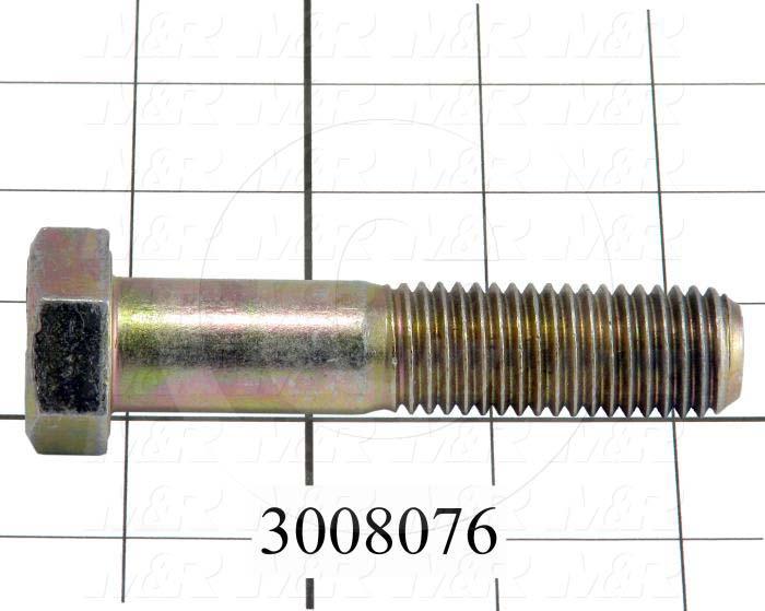 Machine Screws, Hex Head, Steel, Grade Class 8, Thread Size 3/4-10, Screw Length 3 in., Partial Thread Length, Right Hand, Zinc