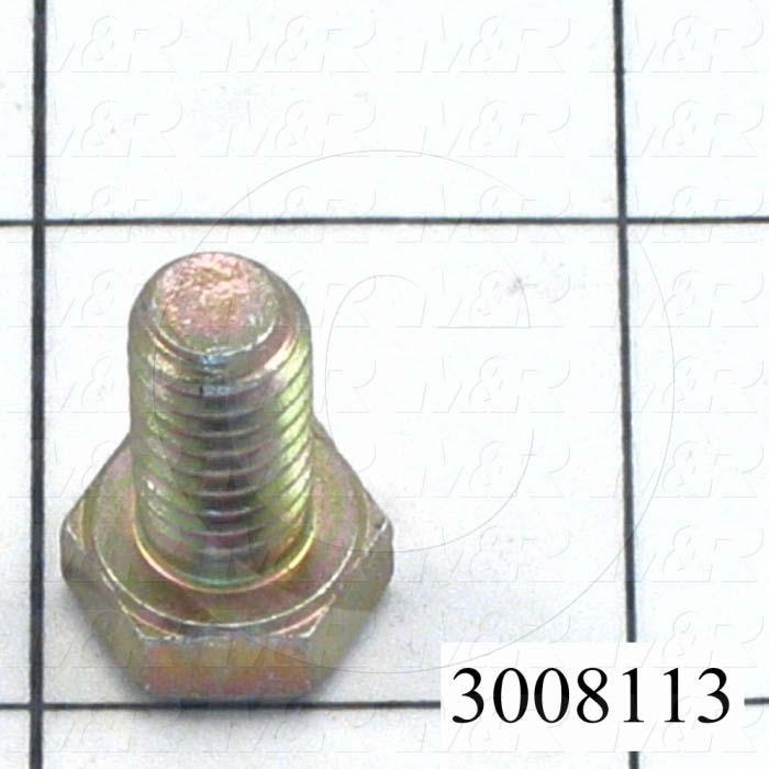 Machine Screws, Hex Head, Steel, Grade Class 8, Thread Size 5/16-18, Screw Length 5/8", Full Thread Length, Right Hand, Zinc