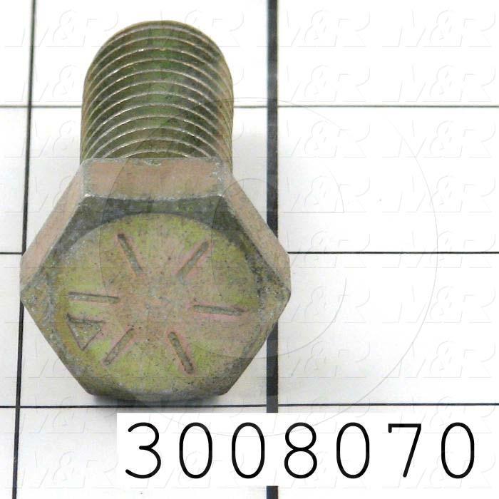 Machine Screws, Hex Head, Steel, Grade Class 8, Thread Size 5/8-11, Screw Length 1 1/2 in., Full Thread Length, Right Hand, Zinc