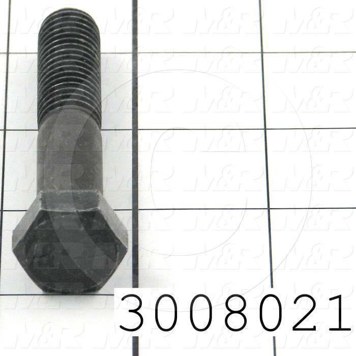 Machine Screws, Hex Head, Steel, Thread Size 1/2-13, Screw Length 2 3/4", Partial Thread Length, Right Hand, Zinc
