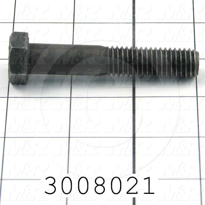 Machine Screws, Hex Head, Steel, Thread Size 1/2-13, Screw Length 2 3/4", Partial Thread Length, Right Hand, Zinc