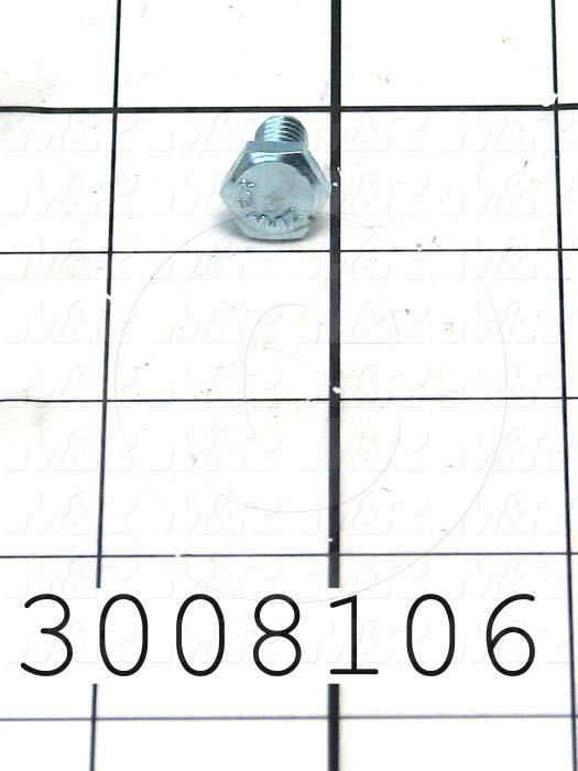 Machine Screws, Hex Head, Steel, Thread Size 1/4"-20, Screw Length 1/2 in., Full Thread Length, Right Hand, Zinc