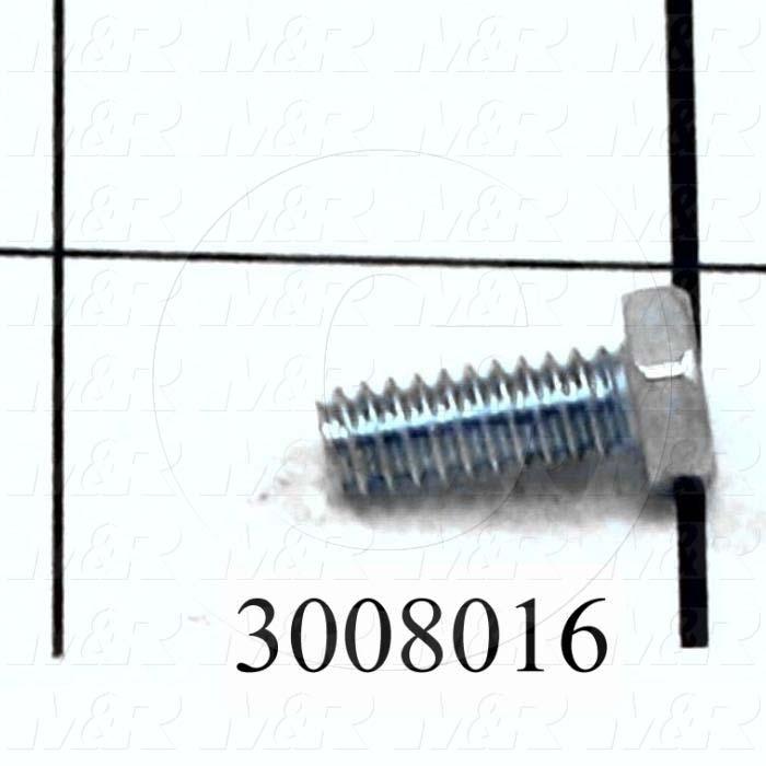 Machine Screws, Hex Head, Steel, Thread Size 10-24, Screw Length 1/2 in., Full Thread Length, Right Hand, Zinc