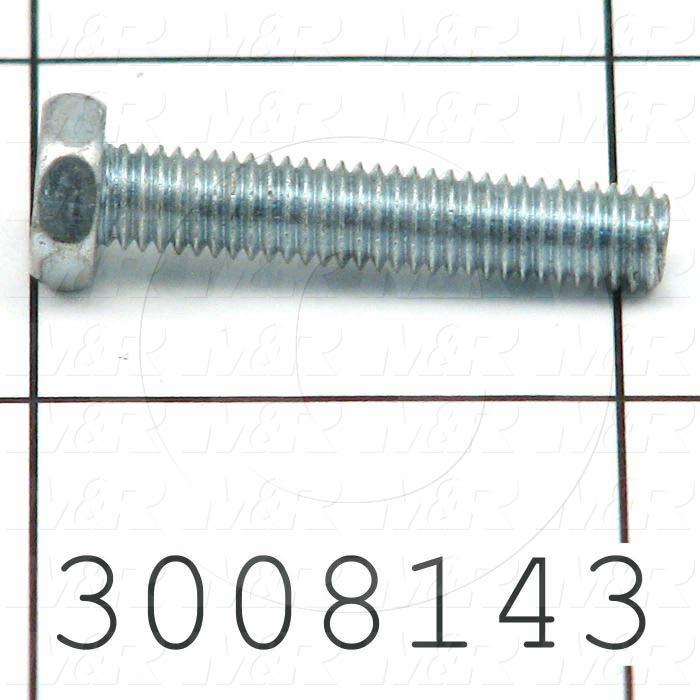Machine Screws, Hex Head, Steel, Thread Size 10-32, Screw Length 1", Full Thread Length, Right Hand, Zinc