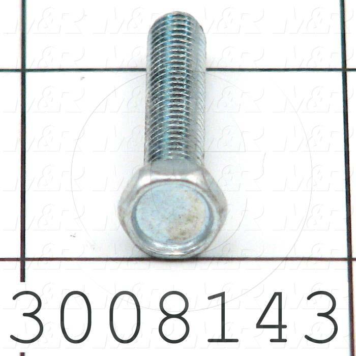 Machine Screws, Hex Head, Steel, Thread Size 10-32, Screw Length 1", Full Thread Length, Right Hand, Zinc
