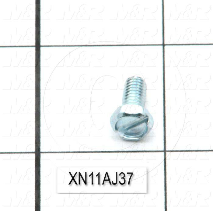 Machine Screws, Hex Head, Steel, Thread Size 10-32, Screw Length 3/8", 0.39" Thread Length, Right Hand, Zinc Plated