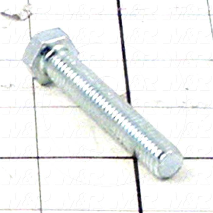 Machine Screws, Hex Head, Steel, Thread Size 3/8-16, Screw Length 2 1/4", Full Thread Length, Right Hand, Zinc