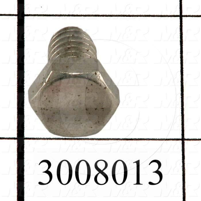 Machine Screws, Hex Head, Steel, Thread Size 5/16-18, Screw Length 1/2 in., Full Thread Length, Right Hand, Zinc