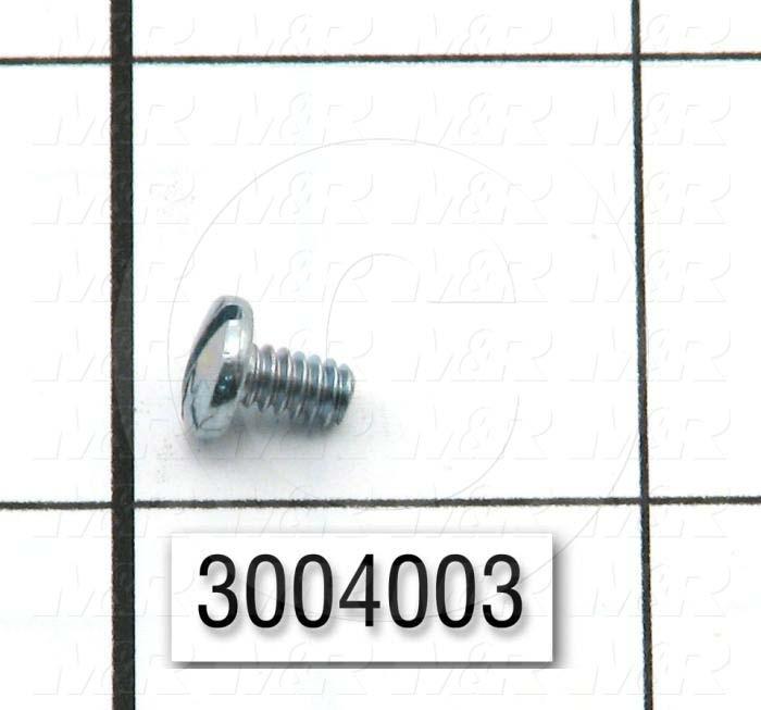 Machine Screws, Pan Phillips Head, Steel, Thread Size 6-32, Screw Length 1/4 in., Right Hand, Zinc