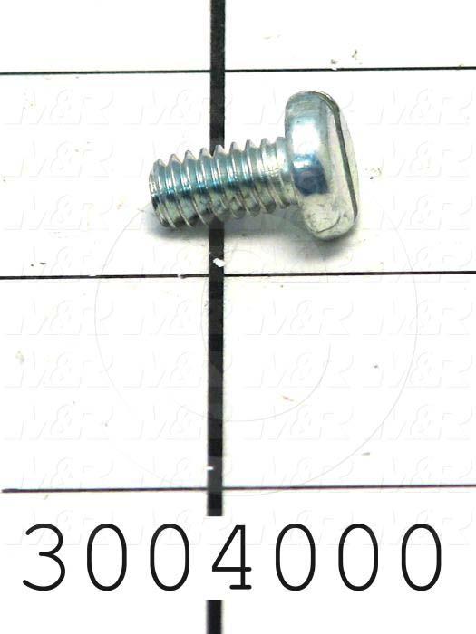Machine Screws, Pan Slotted Head, Steel, Thread Size 1/4"-20, Screw Length 1/2 in., Right Hand, Zinc