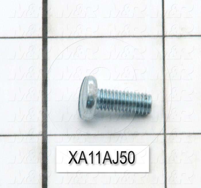 Machine Screws, Pan Slotted Head, Steel, Thread Size 10-32, Screw Length 1/2 in., Full Thread Length, Right Hand, Zinc