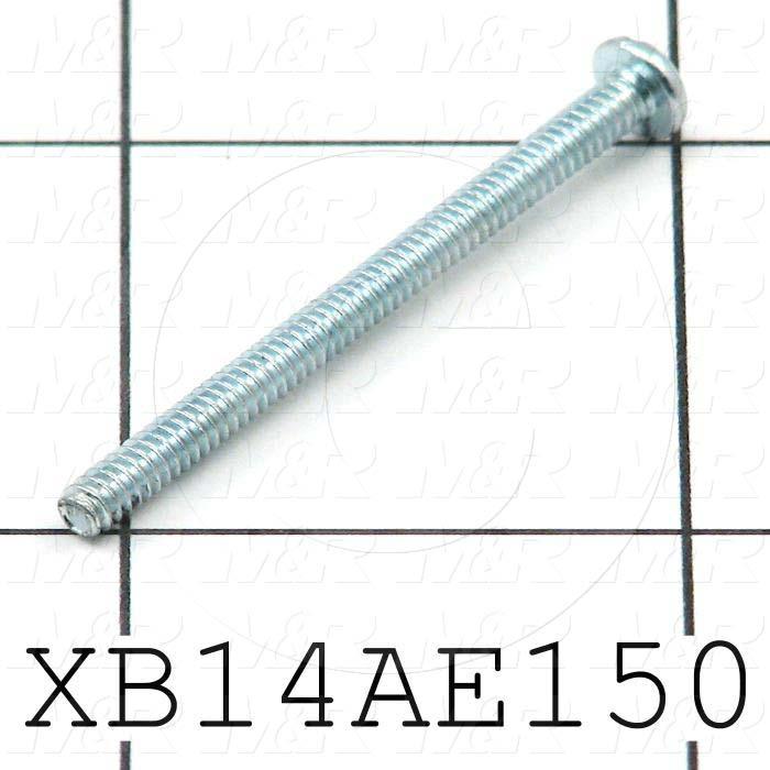 Machine Screws, Pan Slotted Head, Steel, Thread Size 4-40, Screw Length 1 1/2 in., Full Thread Length, Right Hand, Zinc