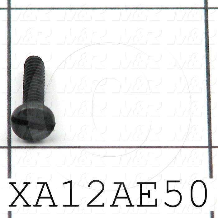 Machine Screws, Pan Slotted Head, Steel, Thread Size 4-40, Screw Length 1/2 in., Full Thread Length, Right Hand, Black Oxide